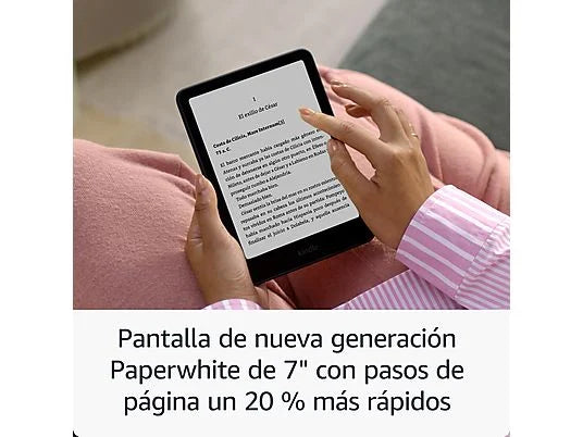 eBook - Amazon Kindle Paperwhite, 7, 16 GB, 300 ppi, Con publicidad, Sin reflejos, Autonomía de semanas, Negro