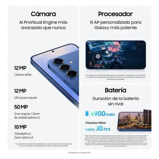 Samsung Galaxy S25 Plus Smartphone con IA 256GB Batería 4.900mAh Azul Versión Importada EU