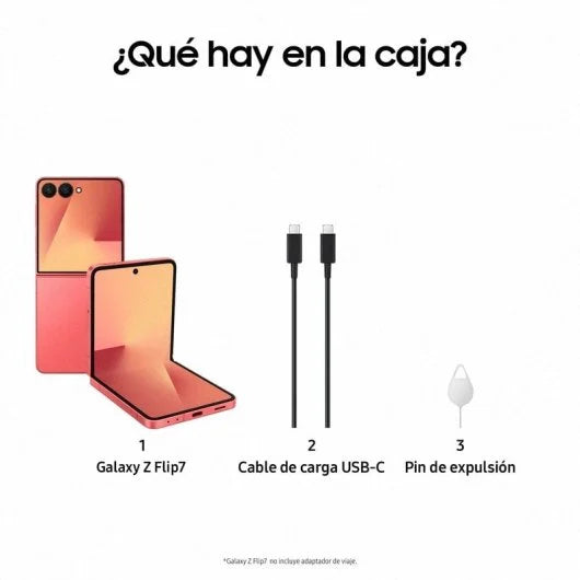 Samsung Galaxy Z Flip7 12GB256GB Rojo Coral Móvil Plegable con Galaxy AI Versión Importada