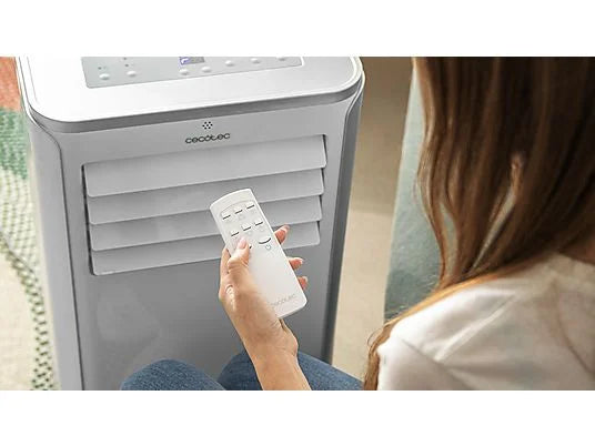 Aire acondicionado portátil - Cecotec ForceClima 9100 Soundless, 1010 W, 2268 fgh, 4 modos, 2 velocidades, Silencioso, Mando a distancia, Blanco