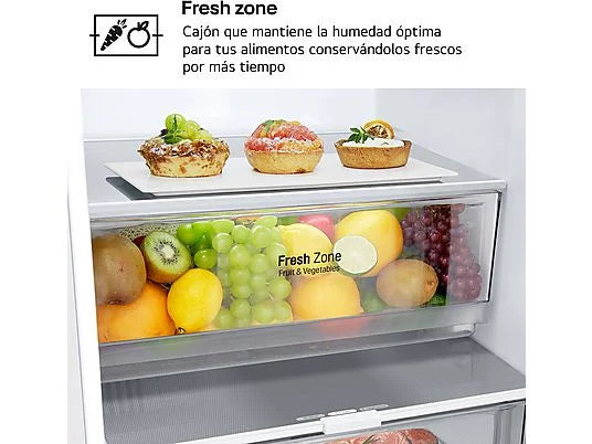 Frigorífico combi - LG GBV21NCDSW, No Frost, 186 cm, 344 l, DoorCooling, FRESHConverter, Blanco