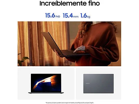 Portátil - Samsung Galaxy Book4, 15.6 FHD, Intel Core i5-1335U, 16GB RAM, 512GB SSD, Intel Graphics, W11H, Gris