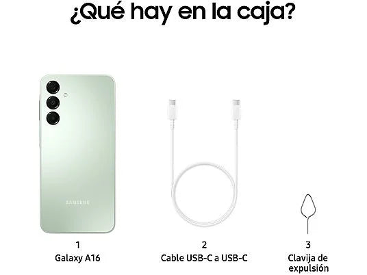 Móvil - Samsung Galaxy A16 LTE, verde claro, 128 GB, 4 GB RAM, 6.7 FHD+ Super AMOLED, Mediatek G99 de ocho núcleos, 5000 mAh, Android
