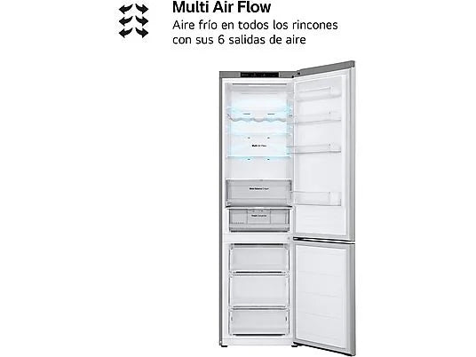 Frigorífico combi - LG GBV3200DPY, Total no Frost, 203 cm, 387 L, DoorCooling+, FRESHConverter, Inox antihuellas