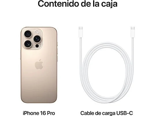 Apple iPhone 16 Pro Max, Titanio Desierto, 256 GB, 5G, 6.9  OLED Super Retina XDR, Chip A18 Pro, iOS