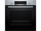 Horno - Bosch HBA574ES3, Multifunción, Pirolítico, 71 l, 59.4 cm, HotAir 3D, Asistente de limpieza con agua, Inox