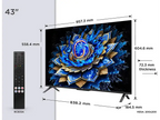 TV QLED 43 - TCL 43T69C, UHD 4K, Procesador AiPQ, Smart TV, DVB-T2, Negro