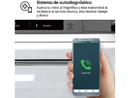Frigorífico combi - LG GBV3200DPY, Total no Frost, 203 cm, 387 L, DoorCooling+, FRESHConverter, Inox antihuellas