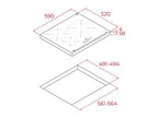 Placa inducción - Teka IBC 63110 SSM BK, 3 zonas, 29 cm Zona grande, 59 cm ancho, Negro