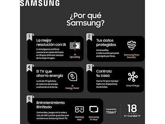 TV Neo QLED 55 - Samsung TQ55QN95DATXXC, UHD 4K Mini LED, Procesador NQ4 AI Gen2 , Smart TV, DVB-T2 (H.265), Graphite Black
