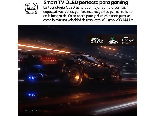TV OLED 65 - LG OLED65C55LA, OLED 4K, Procesador Inteligente α9 AI Processor 4K Gen8, Smart TV, DVB-T2 (H.265), Negro