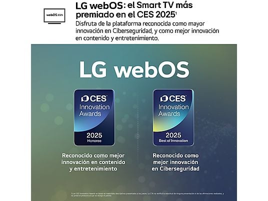 TV OLED 77 - LG OLED77G54LW, OLED 4K, Procesador Inteligente α11 AI Processor 4K Gen2, Smart TV, Gallery Deisgn, negro roca