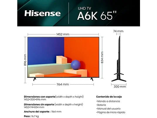 LED Hisense 65A6K 65 4K Smart TV