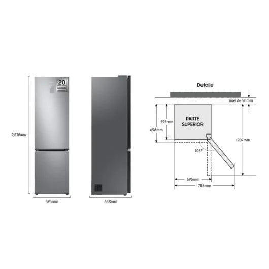 Frigorífico Combi Samsung RB38C776CS9EF Inox