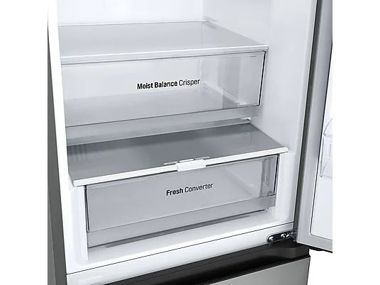 Frigorífico combi - LG GBV3200DPY, Total no Frost, 203 cm, 387 L, DoorCooling+, FRESHConverter, Inox antihuellas