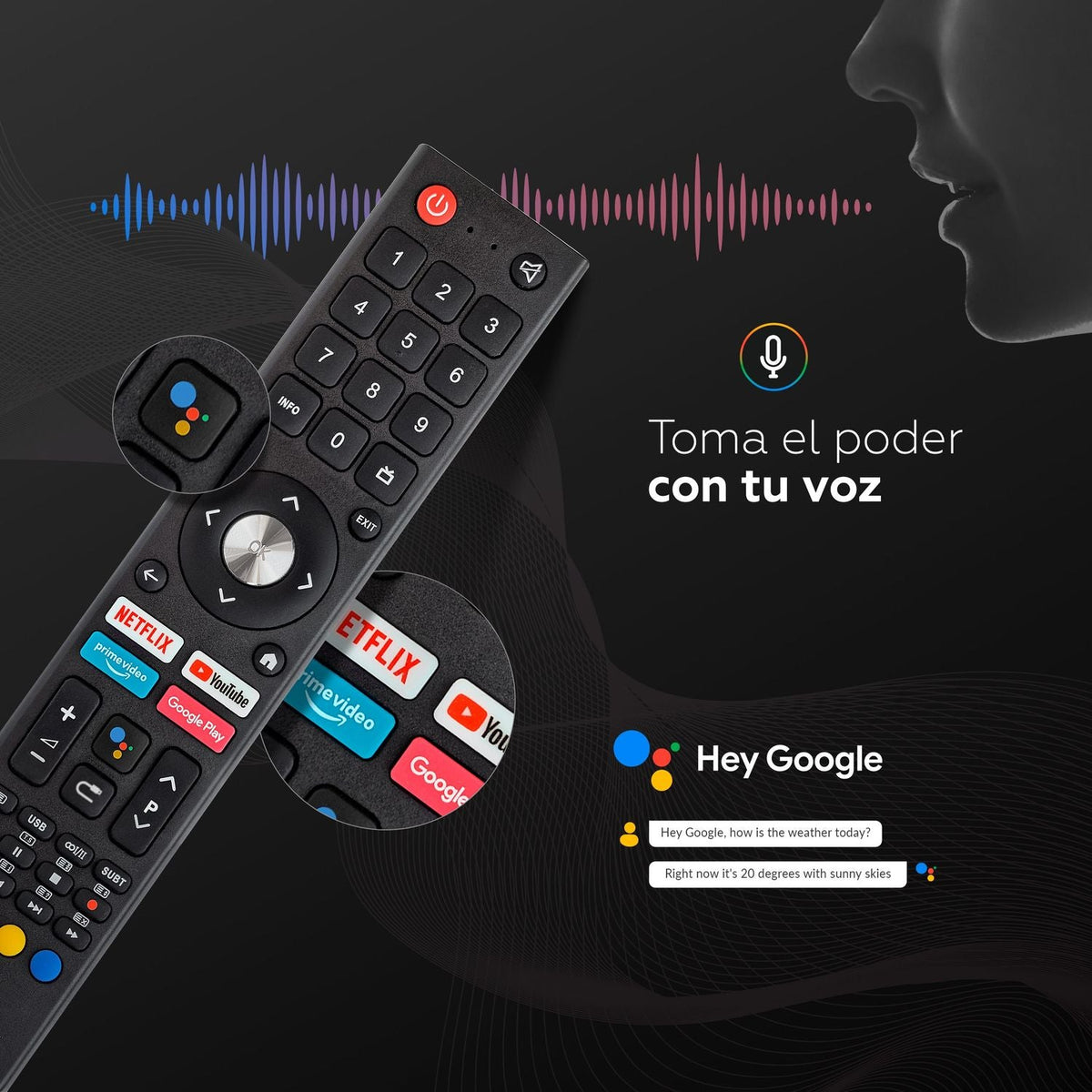 Smart TV 50 pulgadas Qled 4K, Televisor Hey Google Td Systems PRIME50C19GLQ