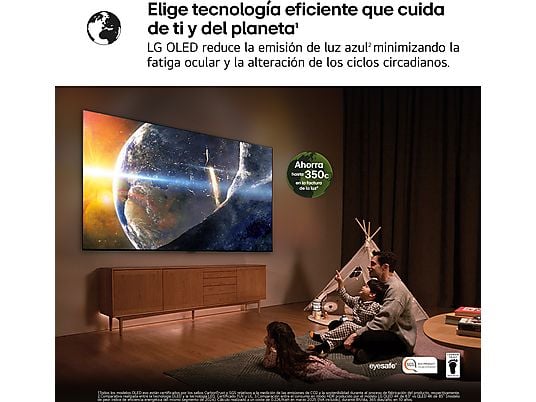 TV OLED 77 - LG OLED77G54LW, OLED 4K, Procesador Inteligente α11 AI Processor 4K Gen2, Smart TV, Gallery Deisgn, negro roca