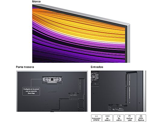 TV OLED 77 - LG OLED77G54LW, OLED 4K, Procesador Inteligente α11 AI Processor 4K Gen2, Smart TV, Gallery Deisgn, negro roca