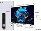 TV QLED 85" - TCL 85P7K, UHD 4K, AiPQ Processor, Smart TV, DVB-T2 (H.265), Negro