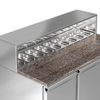 Saladette  Pizzakühltisch Premium - 1,37 x 0,7 M - mit 3 Türen