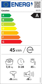 Lavadora Cecotec 02172 Bolero DressCode 7410 7kg 1200rpm a Inverter Bco