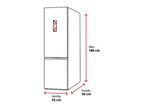 Frigorífico combi - Candy CCH1S518EW, Cíclico, 180 cm, 262 l, Tirador integrado, Puerta reversible, Blanco