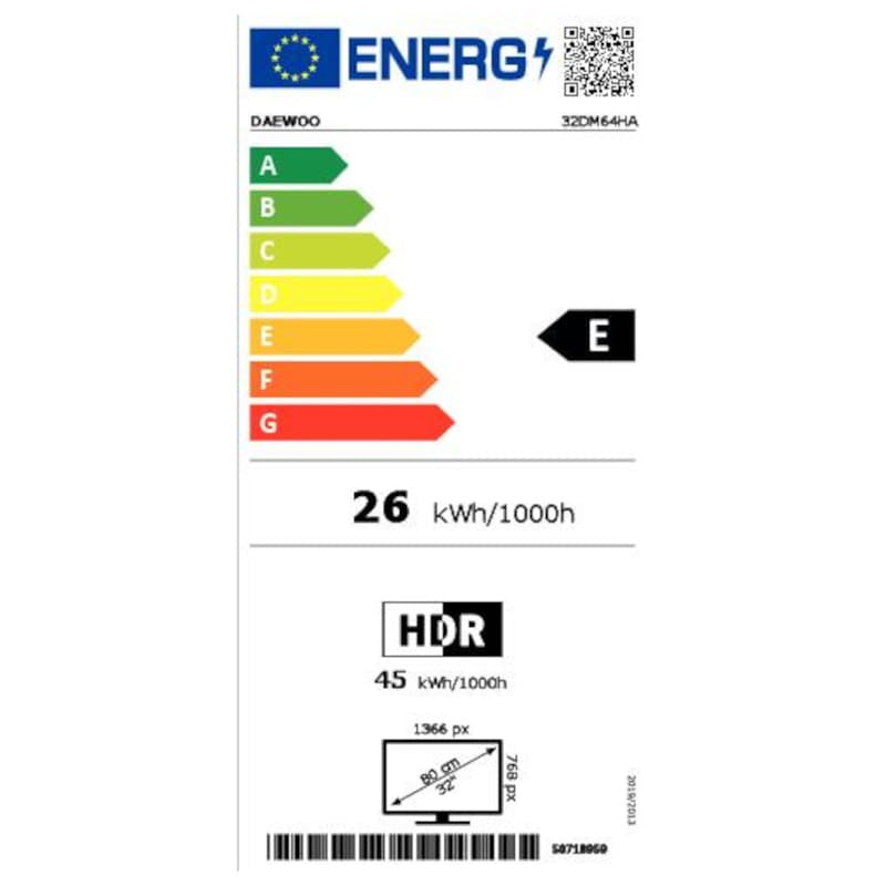 Daewoo 32DM64HA 32 HD Smart TV Wifi Negro - Televisor