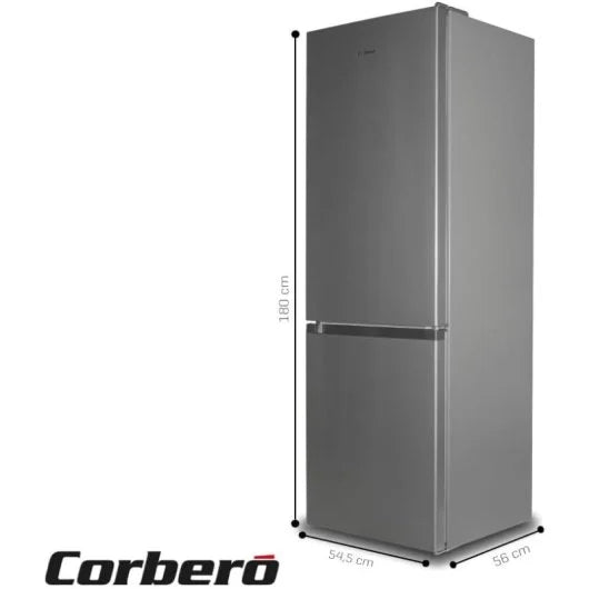 Frigorífico Corberó CCH1824EX 262L Inox Estático Luz LED Cajón para frutas y verduras Silencioso 40dB