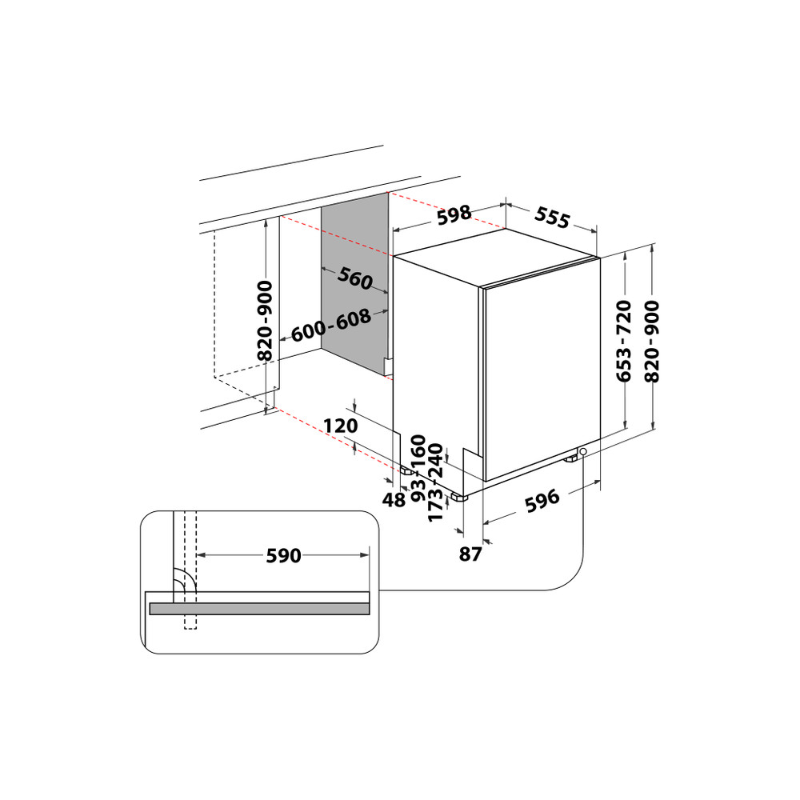 Lavavajillas Integrable Whirlpool W2I HD526 A