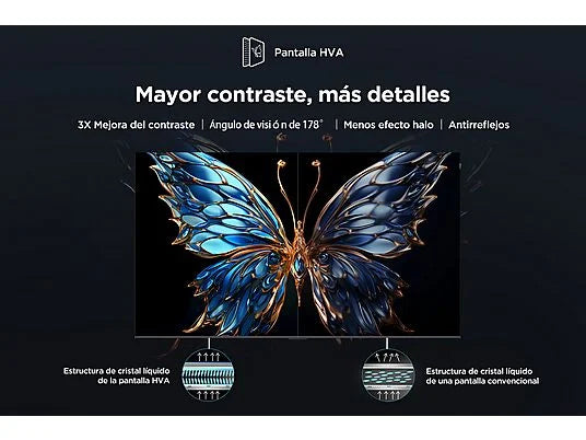 TV QLED 85" - TCL 85P7K, UHD 4K, AiPQ Processor, Smart TV, DVB-T2 (H.265), Negro