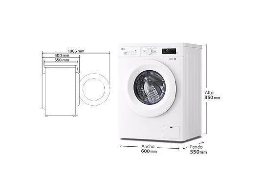 Lavadora carga frontal - LG F4X1008NWH, 8 kg, 1400 rpm, 10 programas, AI Direct Drive, ThinQ, Blanco Marfil