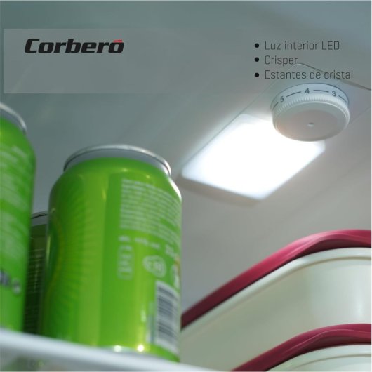 Frigorífico Corberó CCH1824EX 262L Inox Estático Luz LED Cajón para frutas y verduras Silencioso 40dB