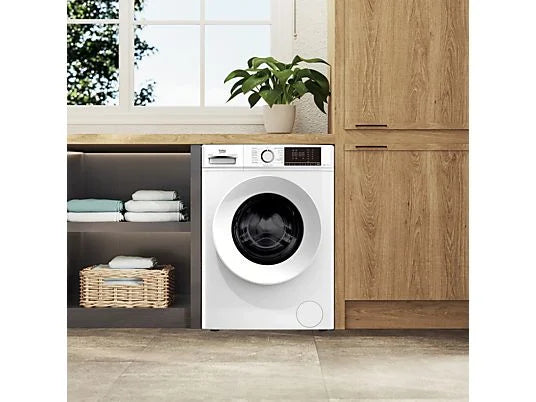 Lavadora carga frontal - BEKO B1XW752WSPT, 7 kg, 1200 rpm, 15 Programas, SteamCure, DrumClean, Motor ProSmart Inverter, Blanco