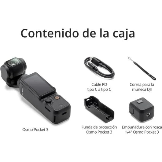 DJI Osmo Pocket 3 Cámara Suspendida 4K Estabilización en 3 Ejes Negra