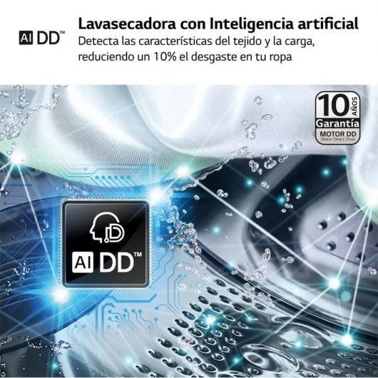 LG F4DR6009AGM Lavasecadora de Carga Frontal 9Kg6Kg D Negra