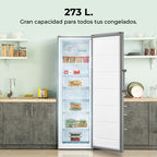 Congelador vertical 273 litros Cecotec Bolero CoolMarket UF-273 inox