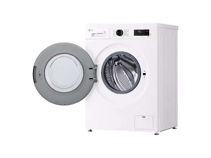 Lavadora carga frontal - LG F4X1009NWK, 9 kg, 1400 rpm, 10 programas, AI Direct Drive, ThinQ, Blanco Marfil