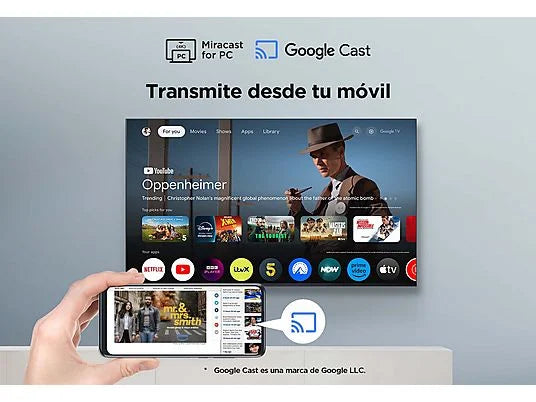 TV QLED 65" - TCL 65P7K, UHD 4K, AiPQ Processor, Smart TV, DVB-T2, 60 Hz, Pantalla HVA, Dolby Atmos, Negro