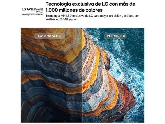 TV QNED 65 - LG 65QNED72B6B, UHD 4K, Procesador Inteligente α7 AI Processor 4K Gen9, Smart TV, DVB-T2 (H.265), Negro