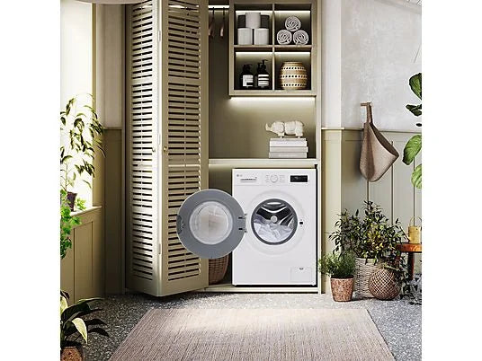 Lavadora carga frontal - LG F4X1008NWH, 8 kg, 1400 rpm, 10 programas, AI Direct Drive, ThinQ, Blanco Marfil