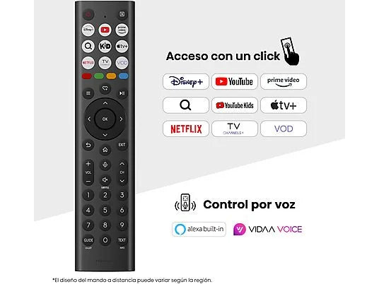TV Mini LED 75 - Hisense 75E8Q, UHD 4K, 144 Hz, Hi-View Engine, Escalador HDR IA, Subwoofer integrado, Negro