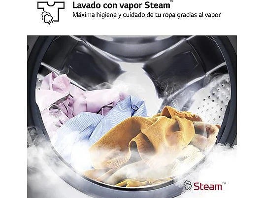 Lavadora secadora - LG F2DR5S09A1W, 9 kg+5 kg, 1200 rpm, 12 programas, Blanco