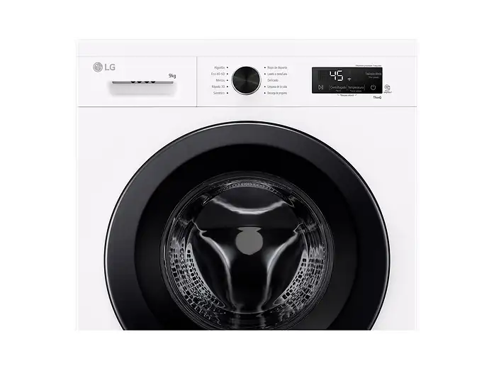 Lavadora carga frontal - LG F4X1009NWK, 9 kg, 1400 rpm, 10 programas, AI Direct Drive, ThinQ, Blanco Marfil