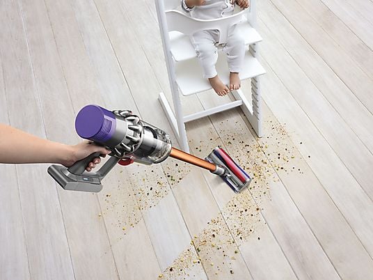 Aspirador escoba - Dyson Cyclone V10 Absolute, Potencia succión 150 AW, Sin cable, Tecnología ciclónica, 60 min, Níquel