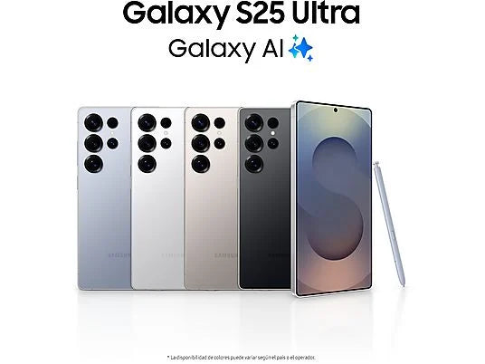 Móvil - Samsung Galaxy S25 Ultra, gris titanio, 256 GB, 12 GB RAM, 6.9 WQHD+, Snapdragon 8, 5000 mAh, Android 15