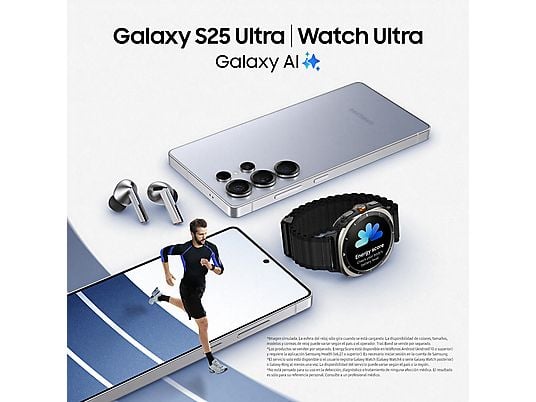 Móvil - Samsung Galaxy S25 Ultra, gris titanio, 256 GB, 12 GB RAM, 6.9 WQHD+, Snapdragon 8, 5000 mAh, Android 15