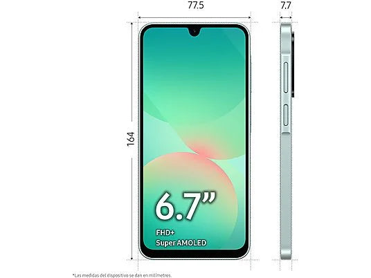 Móvil - Samsung Galaxy A26 5G, Menta, 128 GB, 6 GB RAM