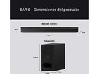 Barra de sonido - Sony BRAVIA Theatre Bar 6 (HTBD60S), 3.1.2 envolventes con subwoofer, Altavoces ascendentes, Dolby Atmos, DTSX, Voice Zoom 3 con IA