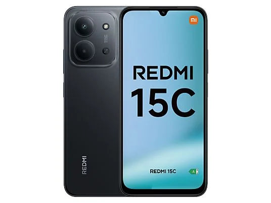 Móvil - Xiaomi Redmi 15C, Negro medianoche, 128GB, 4GB RAM, 6.9 HD+, MediaTek Helio G81-Ultra, 6000 mAh