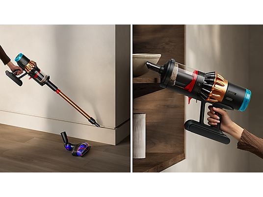 Aspirador escoba - Dyson V16 Piston Animal, Potencia succión 315 AW, Autonomía 70 min, Antienredos, Black/Cooper